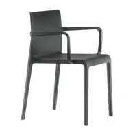 pedrali - chaise de jardin avec accoudoirs volt 675 - noir/hxlxp 77.5x60x52.5cm
