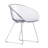 pedrali - chaise avec accoudoirs gliss 921 - transparent/hxlxp 74.5x59.5x57cm/structure chrome