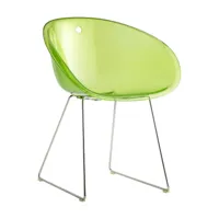 pedrali - chaise avec accoudoirs gliss 921 - vert clair/hxlxp 74.5x59.5x57cm/structure chrome