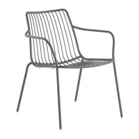 pedrali - chaise de jardin lounge nolita 3659 - anthracite/hxlxp 72x58.5x63cm