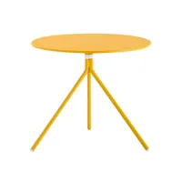 pedrali - table de jardin rond h49cm nolita 5453 h480 - jaune/laqué/h 49cm / dessus de table ø60cm/pliable