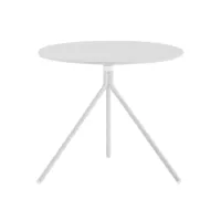 pedrali - table de jardin rond h49cm nolita 5453 h480 - blanc/laqué/h 49cm / dessus de table ø60cm/pliable