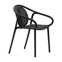 pedrali - chaise de jardin avec accoudoirs remind 3735 - noir/hxlxp 81x58x56cm/pour une utilisation intérieure et extérieure