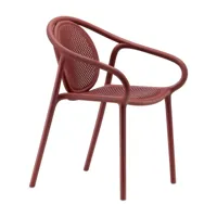 pedrali - chaise de jardin avec accoudoirs remind 3735 - rouge/hxlxp 81x58x56cm/pour une utilisation intérieure et extérieure