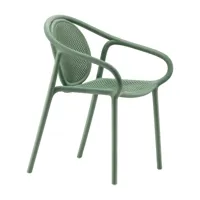 pedrali - chaise de jardin avec accoudoirs remind 3735 - vert/hxlxp 81x58x56cm/pour une utilisation intérieure et extérieure