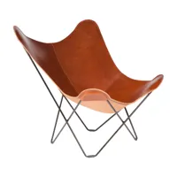 cuero - pampa mariposa butterfly chair - fauteuil - brun/cuir montana/pxhxp 87x92x86cm/structure noire