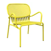 petite friture - chaise de jardin avec accoudoirs week-end - jaune/laqué mat/pxhxp 66x77x62cm/revêtement anti-uv