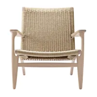 carl hansen - fauteuil ch25 structure chêne - chêne savonnée/tresse fils de papier naturel/lxpxh 71x73x73cm