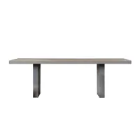 zeus - table de jardin tommaso outdoor 180x90cm - gris béton/laqué époxy/plateau de table 6cm/h 73cm/structure p50cm x p10cm/pour usages indoor & outd
