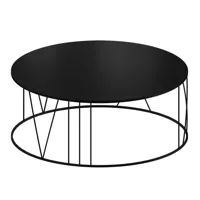 zeus - table basse roma acier ø100cm - noir cuivre sable effet/laqué époxy/h 37cm / ø 100cm/tôle d'acier 0,2cm