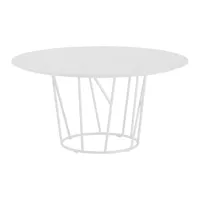 fast - table de jardin wild ø138cm - blanc/h 73cm/structure aluminium laqué