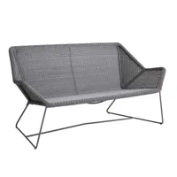 cane-line - canapé de jardin de 2 places breeze - clair gris/siège de fibre de cane-line/structure acier revêtu par poudre/pxhxp 154x78x76cm