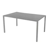 cane-line - table de jardin pure 150x90cm - gris basalte/plateau de table en céramique/structure aluminium gris clair/lxlxh 150x90x73cm