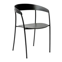 new works - chaise avec accoudoirs missing - noir/laqué/structure acier peint par poudrage noir /lxhxp 54,5x78x53cm