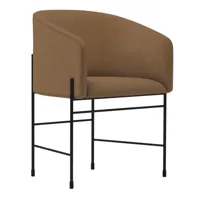 new works - chaise avec accoudoirs covent - orange marron/floyd, merit, remix 2 /structure acier peint par poudrage noir/lxhxp 59,5x79x42,5cm