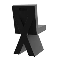 out objekte unserer tage - chaise x-chair - noir/100% polypropylène recyclé/lxpxh 40x59x84cm/adapté à l’intérieur et à l’extérieur