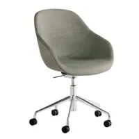 hay - chaise de bureau aac 155 étoffe structure poli - gris/étoffe kvadrat atlas 0931/structure aluminium poli/lxhxp 62x88x63cm