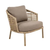cane-line - fauteuil de jardin sense - taupe, naturel/étoffe cane-line airtouch/structure cane-line weave/lxhxp 80x72x75cm
