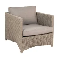 cane-line - fauteuil lounge de jardin diamond - taupe/étoffe cane-line natté/structure cane-line weave, aluminium/lxhxp 70x63x88cm