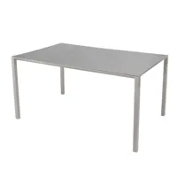 cane-line - table de jardin pure 150x90cm - gris béton, taupe/plateau de table en céramique/structure aluminium revêtu par poudre taupe/lxlxh 150x90x7