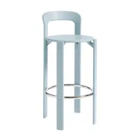 hay - chaise de bar rey 75cm - bleu ardoise/laqué à base d'eau/siège placage hêtre/structure hêtre massif/avec patins en feutre