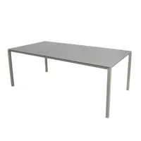 cane-line - table de jardin pure 200x100cm - gris béton, taupe/plateau de table en céramique/structure aluminium revêtu par poudre/lxlxh 200x100x73cm