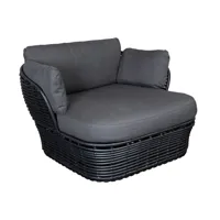 cane-line - fauteuil de jardin basket - gris, graphite/étoffe cane-line airtouch/structure cane-line weave/lxhxp 110x70x100cm