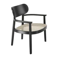 thonet - chaise longue avec accoudoirs 119 f - noir tp 29/cannage avec résille de renfort/lxhxp 68x77x62cm/avec patins en plastique