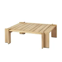gubi - table d'appoint de jardin atmosfera 113x100cm - teck naturel/dessus de table 2,5cm/lxlxh 113x100x35,5cm/patins en plastique