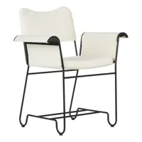 gubi - chaise avec accoudoirs de jardin structure noir tropique - blanc/étoffe udine limonta 06/lxhxp 71x86x58cm/coussin d'assise h5cm/structure acier