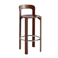 hay - chaise de bar rey 75cm - dorée/laqué à base d'eau/siège placage hêtre/structure hêtre massif/avec patins en feutre