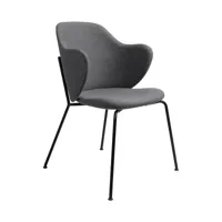 audo - chaise avec accoudoirs tissu lassen - fiord 0171/revêtu par poudre/lxlxh 65x58x88cm/structure noire