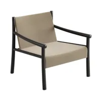 arper - chaise longue kata structure chêne teinté noir - wheat - 3b00002/tissu jersey 3d à rayures /lxlxh 77x77,5x76cm/cadre chêne teinté noir l06