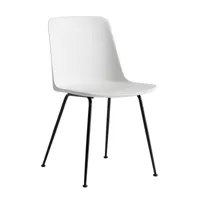&tradition - chaise de jardin rely hw70 - blanc/coque de siège 100% polypropylène recyclé/lxhxp 47x82x55cm/patins en plastique/structure tube d'acier 