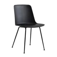 &tradition - chaise de jardin rely hw70 - noir/coque de siège 100% polypropylène recyclé/lxhxp 47x82x55cm/patins en plastique/structure tube d'acier r