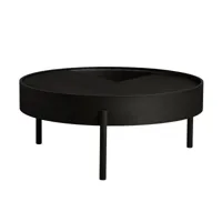 woud - table basse arc ø 89cm - noir/laqué/hxø 38x89cm