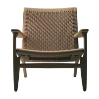 carl hansen - fauteuil ch25 structure chêne - chêne huilé/tresse fils de papier naturel/lxpxh 71x73x73cm