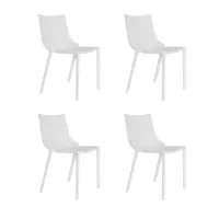 driade - set de 4 chaise de jardin bo - blanc/mat/pxhxp 50x81x53cm/4 unités