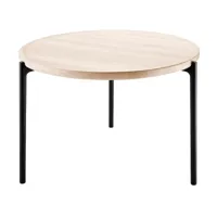 eva solo - table basse savoye ø 60cm - chêne blanc/huilé/h x ø 42x60cm/structure aluminium noir peint par poudrage