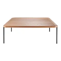 eva solo - table basse savoye 100x100cm - chêne naturel/huilé/lxlxh 100x100x35cm/structure aluminium noir peint par poudrage