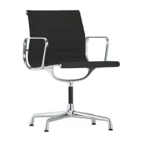 vitra - chaise avec accoudoirs ea 104 aluminium chair - noir/siège étoffe hopsak 66/structure en aluminium poli/pxhxp 56x84,5x52,2cm