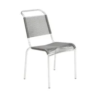 embru - chaise de jardin altorfer modèle 1140 - gris cendré/galvanisé à chaud/lxlxh 54x64x89cm/empilable