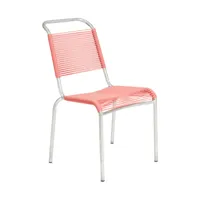 embru - chaise de jardin altorfer modèle 1140 - rose foncé/galvanisé à chaud/lxlxh 54x64x89cm/empilable