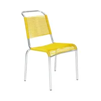 embru - chaise de jardin altorfer modèle 1140 - jaune signalisation/galvanisé à chaud/lxlxh 54x64x89cm/empilable