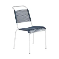 embru - chaise de jardin altorfer modèle 1140 - gris bleu/galvanisé à chaud/lxlxh 54x64x89cm/empilable