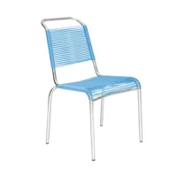 embru - chaise de jardin altorfer modèle 1140 - bleu clair/galvanisé à chaud/lxlxh 54x64x89cm/empilable