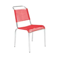 embru - chaise de jardin altorfer modèle 1140 - rouge signalisation/galvanisé à chaud/lxlxh 54x64x89cm/empilable