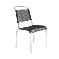 embru - chaise de jardin altorfer modèle 1140 - noir graphite/galvanisé à chaud/lxlxh 54x64x89cm/empilable