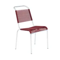 embru - chaise de jardin altorfer modèle 1140 - vin rouge/galvanisé à chaud/lxlxh 54x64x89cm/empilable
