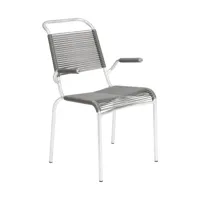 embru - chaise avec accoudoirs altorfer modèle 1141 - gris cendré/galvanisé à chaud/lxlxh 54x64x89cm/empilable